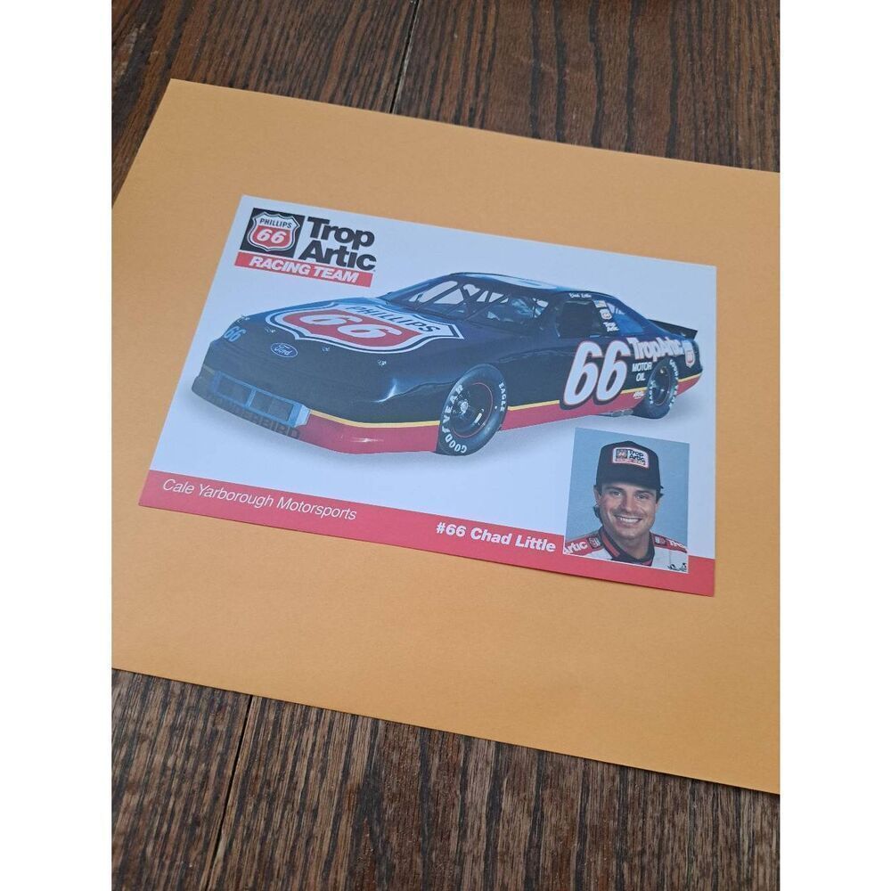 Vintage Chad Little 66 Driver Card Phillip 66 TROPArctic Racing Ford Thunderbird